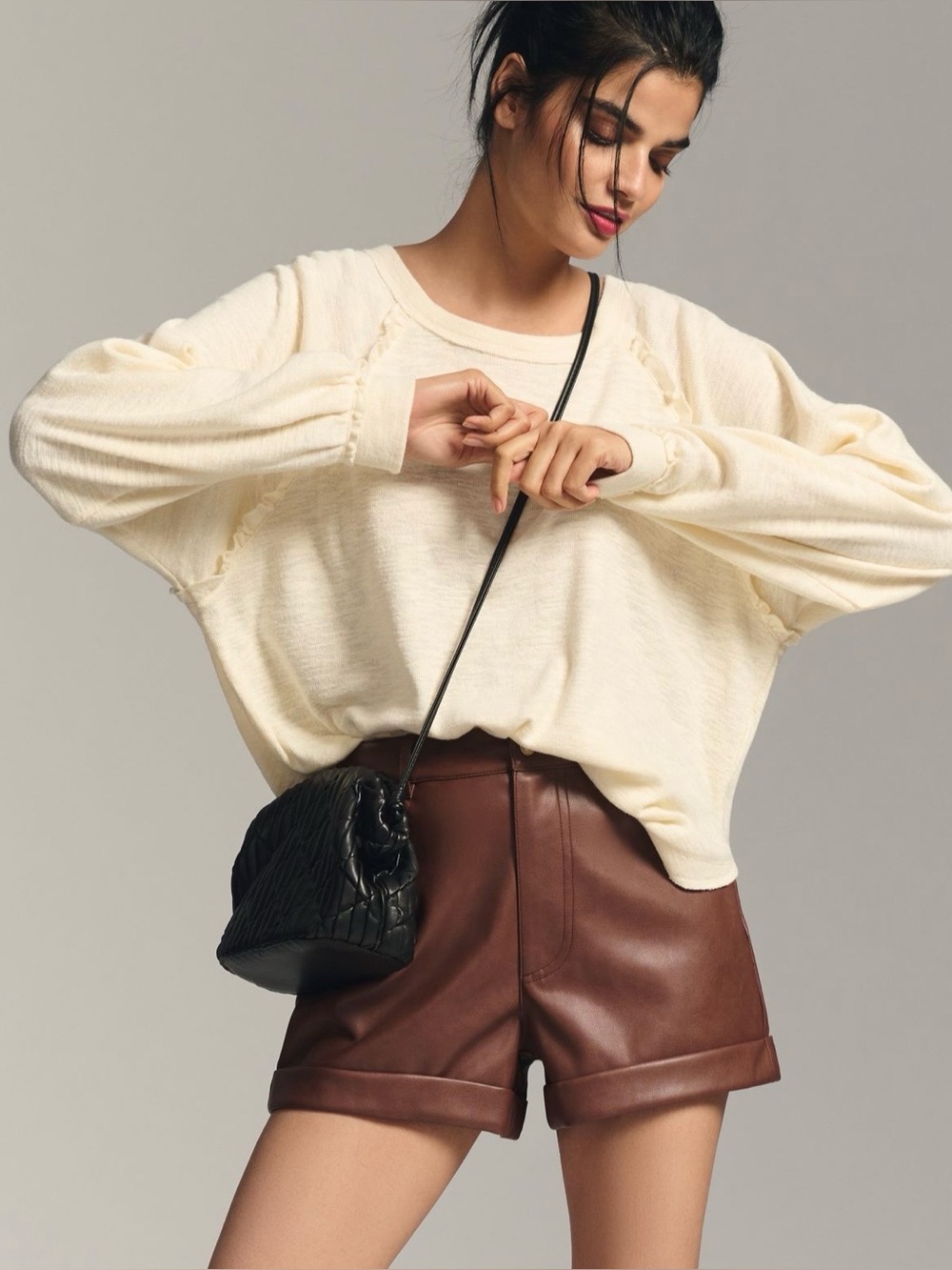 Pilcro Ruffled Raglan Thermal Top - Picture 2 of 11